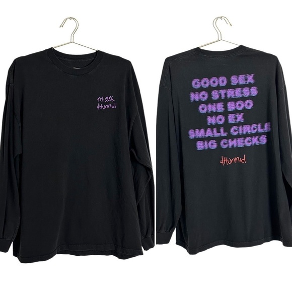 4 Hunnid Good Sex No Stress One Boo No Ex Size 2X T-Shirt - Picture 2 of 6